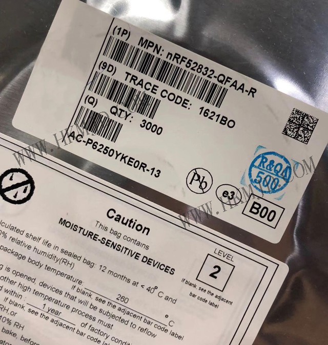 供應低功耗藍牙 NRF52832-QFAA-R 多協(xié)議藍牙5，2.4GHz專有片上系統(tǒng)
