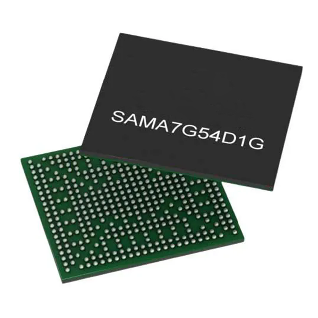 Microchip SAMA7G54D1GT-I/4UB ARM Cortex A7 微處理器 MPU，帶 MIPI 攝像頭和 1Gb 集成 DDR3L