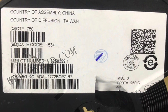 ADAU1772BCPZ 一款具有四個輸入和兩個輸出的編解碼器，內(nèi)置數(shù)字處理引擎