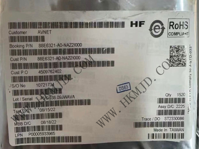 【供應】Marvell 88E6321-A0-NAZ2I000 7端口汽車以太網(wǎng)交換機  | 原裝現(xiàn)貨直供