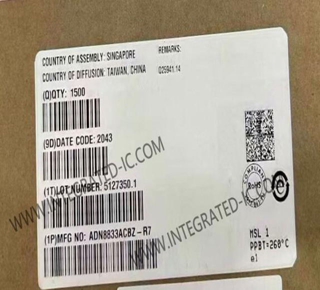 [供應(yīng)原裝] ADI ADN8833ACBZ 1A，熱電冷卻器(TEC)驅(qū)動(dòng)器