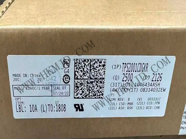 【限流配電開關(guān)】TPS2001CDGKR 2A 負(fù)載、4.5-5.5V、72mΩ USB 電源開關(guān)